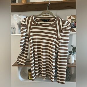 Veronica Beard Jeans Delano striped puff sleeved shirt, size Small